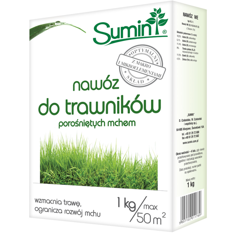 Nawóz Do Trawników Porośniętych Mchem 1Kg Sumin