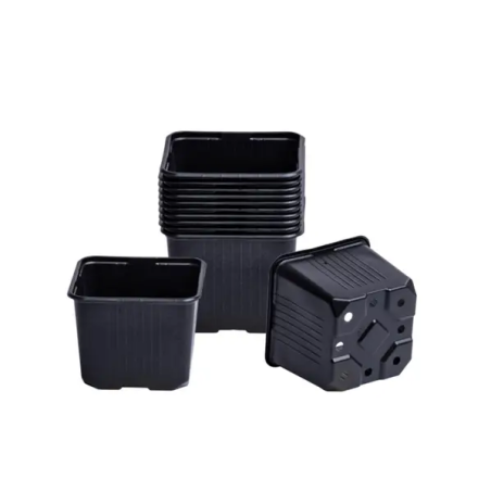 Doniczki kwadratowe 11 cm 10 szt. - Czarny - Vefi