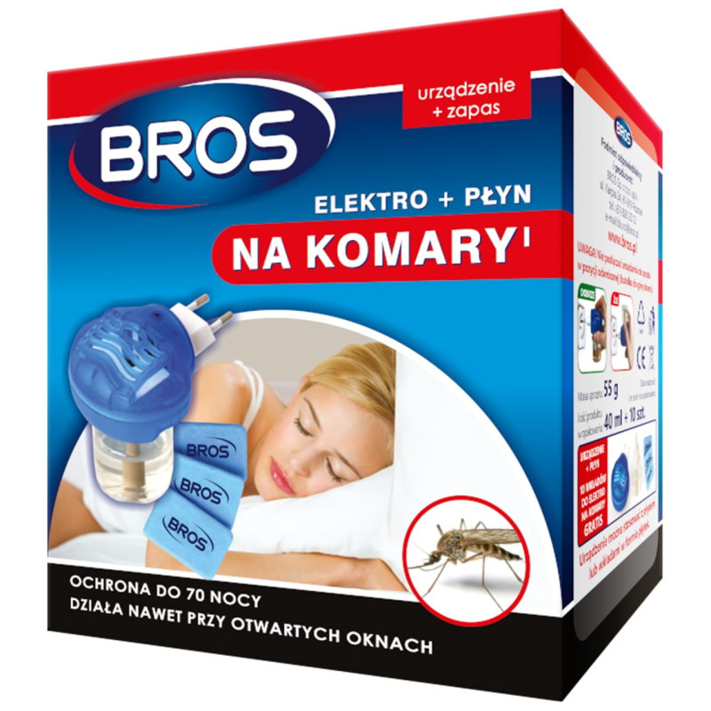 ELEKTROFUMIGATOR NA KOMARY +PŁYN BROS