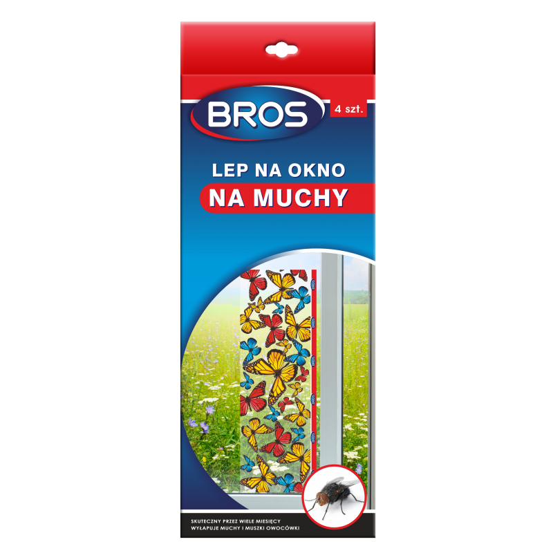LEP PŁASKI NA OKNO MUCHY 4-PAK BROS