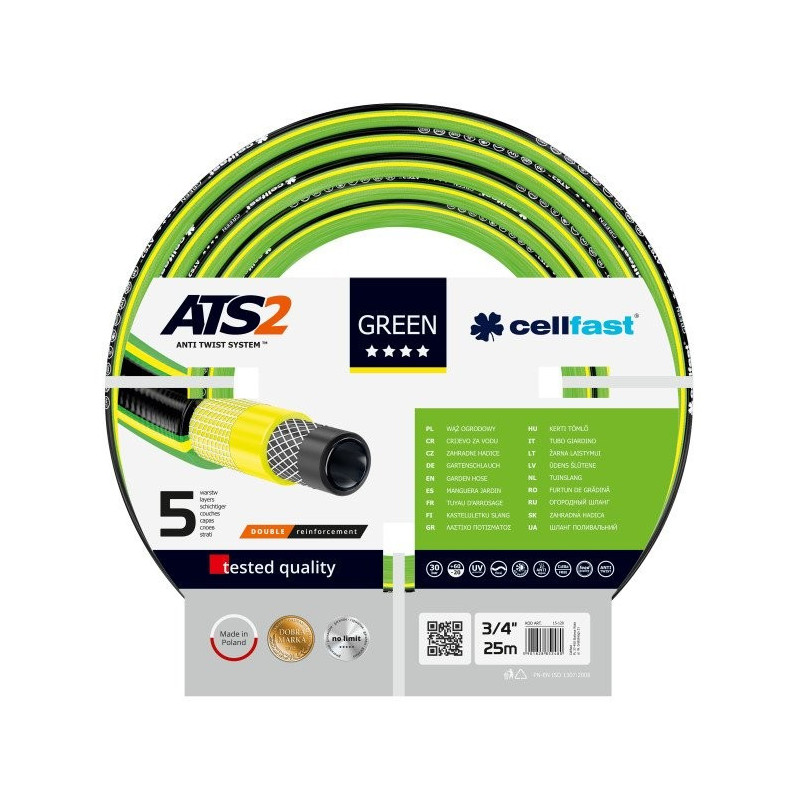 WĄŻ  ¾”  GREEN 2ATS 25M CELLFAST – 1 SZT.