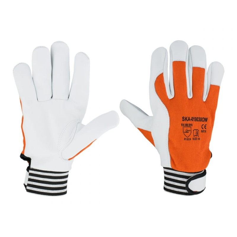 RĘKAWICE SKA 019030OW ORANGE SKÓRA ROZMIAR 10 – 1 PARA